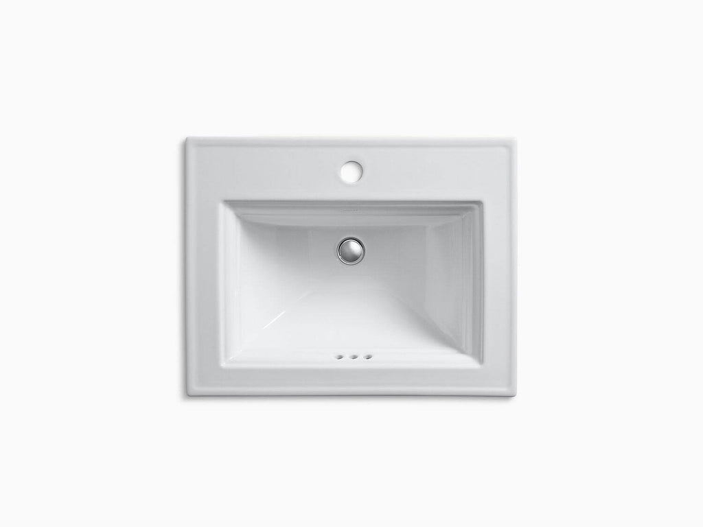 Thunder Grey Drop-In Bathroom Sink with Single Faucet Hole V31956