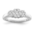 10K White Gold Diamond Cluster Band Ring, Size 8 O7645