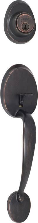 Double Cylinder Keyed Entry Handleset with Interior Knob or Lever Satin Nickel Y8049