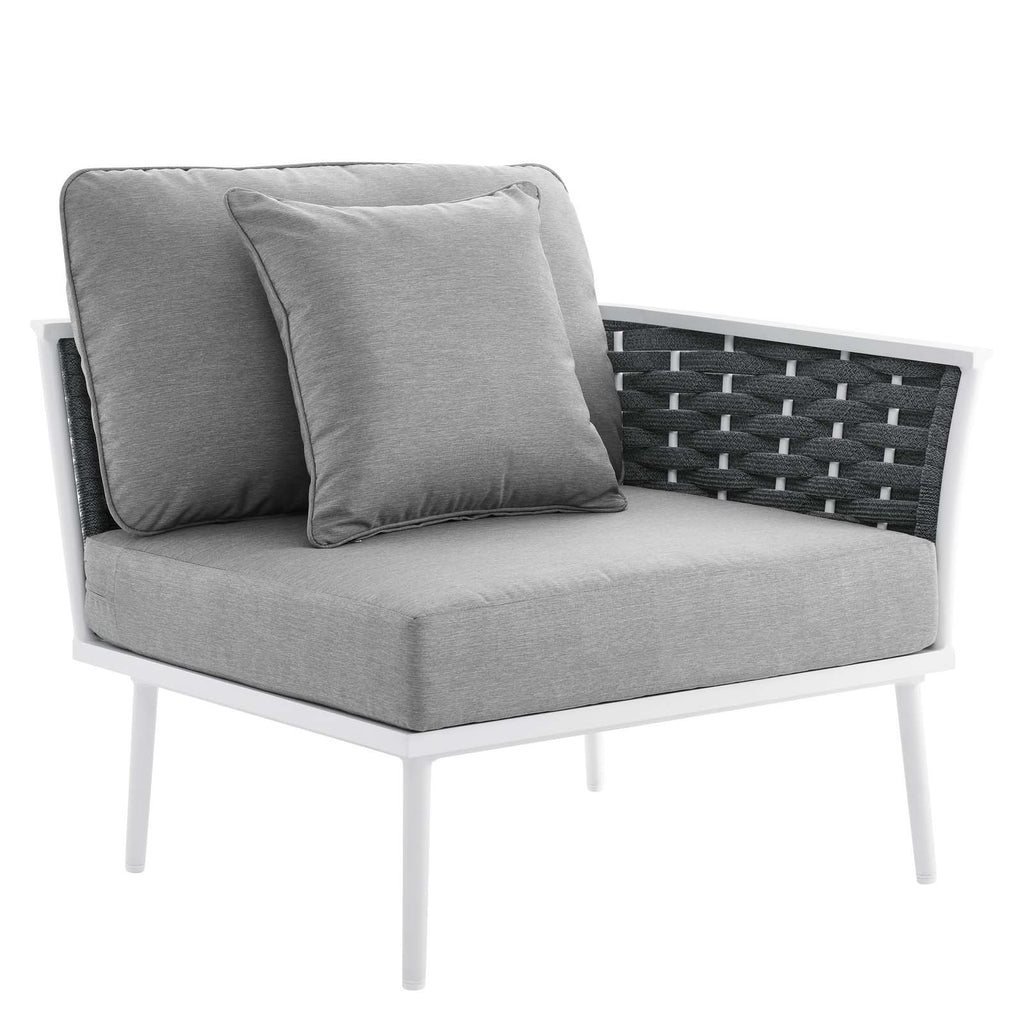 9 Piece White Gray Aluminum Outdoor Sectional Sofa Set H43153