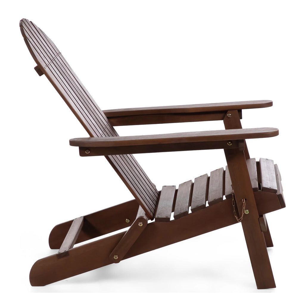 Dark Brown Wood Foldable Patio Adirondack Chair, Set of 2 Q2730