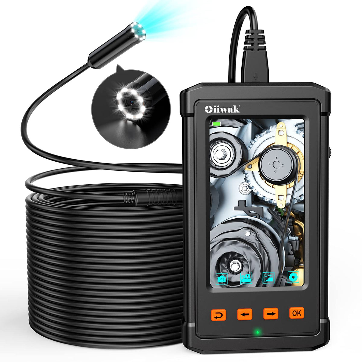 16.5FT 5MP 1944P HD Industrial Endoscope with 4.3'' IPS Screen M1201