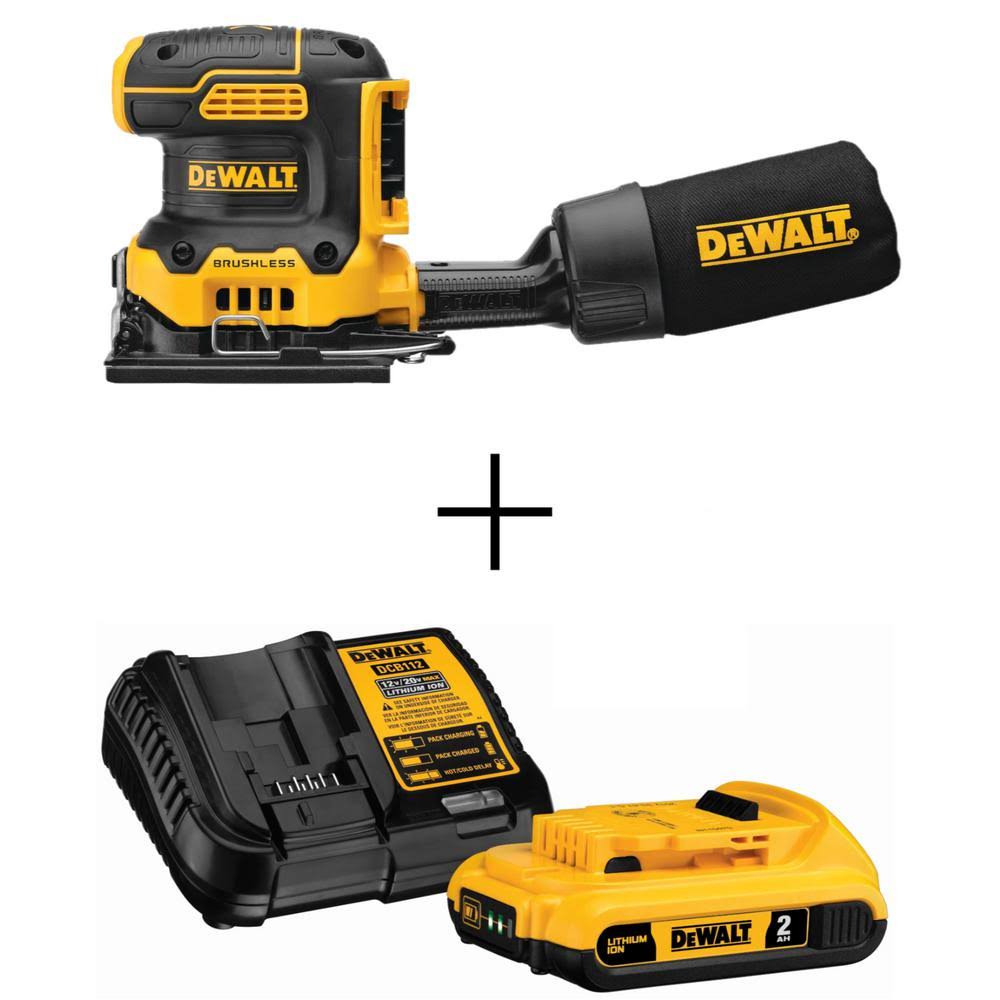 Cordless Brushless 1/4 Sheet Variable Speed Sander with 2 Ah Li-ion Battery and Charger G106