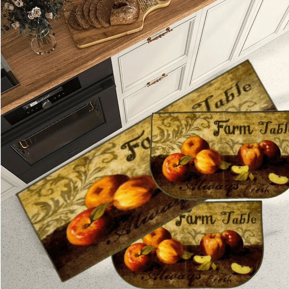 Multicolor 3PC Kitchen Rug Set O8323