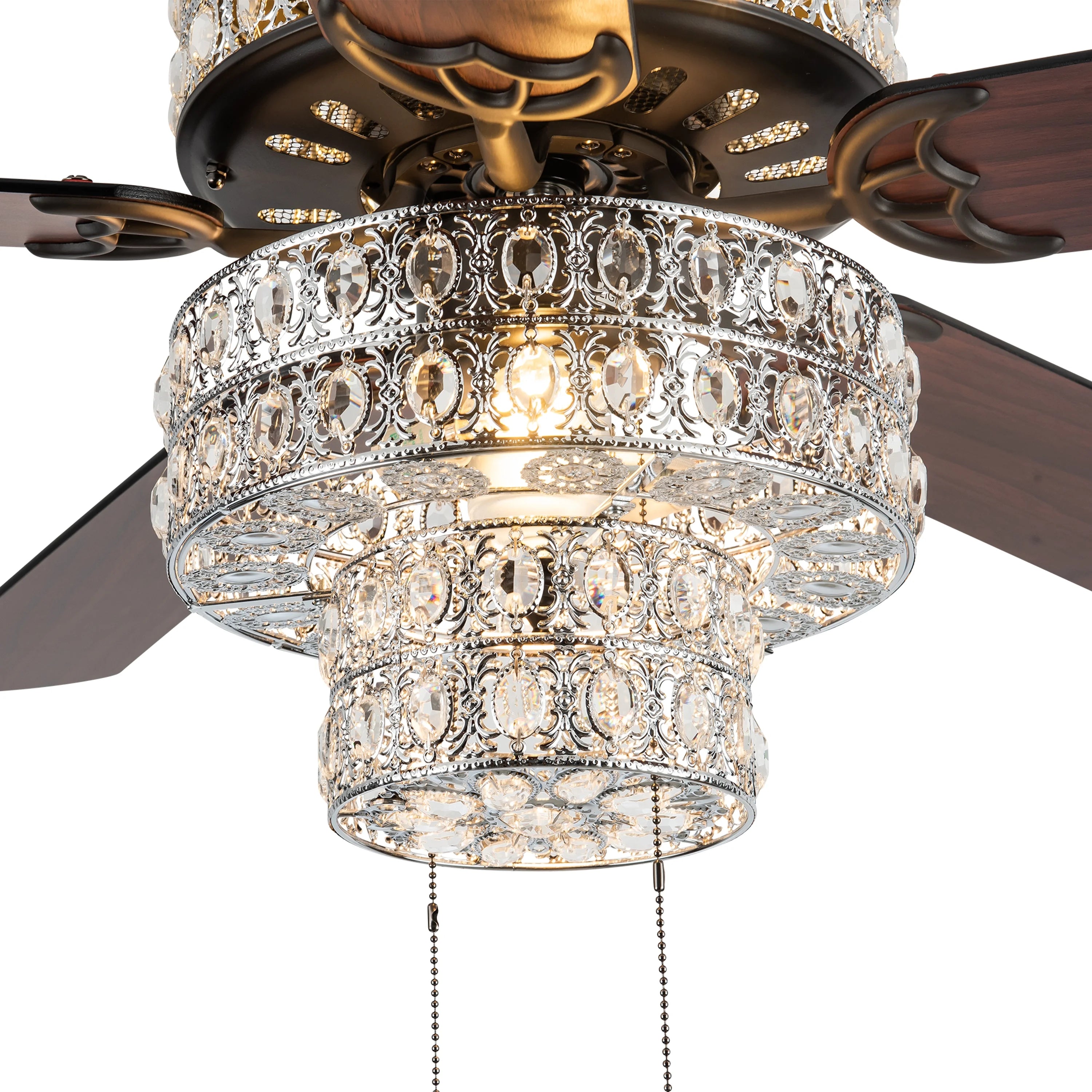52" Crystal LED Ceiling Fan with Light K8150