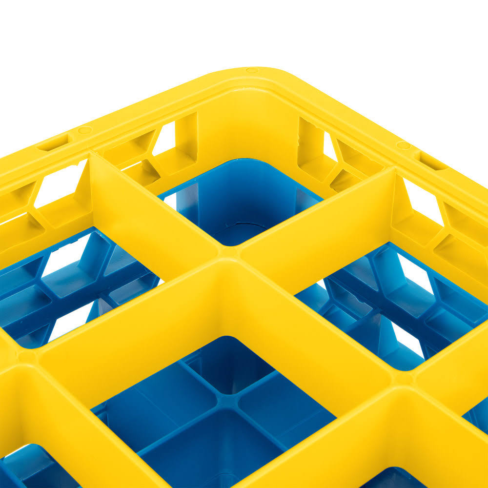 25 Compartment Yellow Glass Rack with 3 Extenders S7409