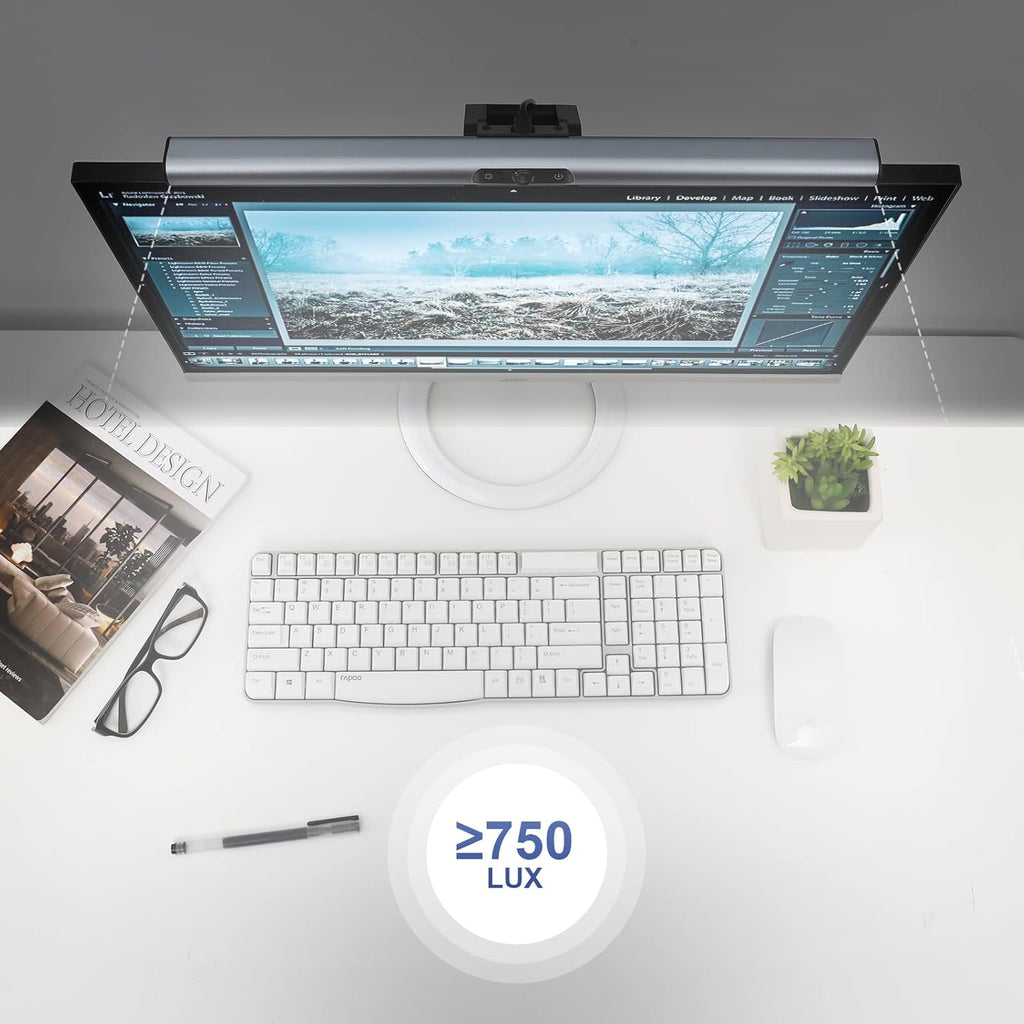 Monitor Light Bar with Webcam, USB Powered, Hue Adjustable, Touch Control I981