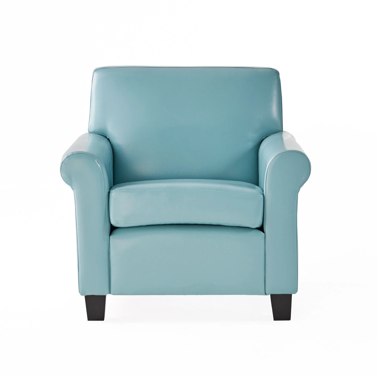 Teal and Dark Brown Bonded Leather Club Chair H762