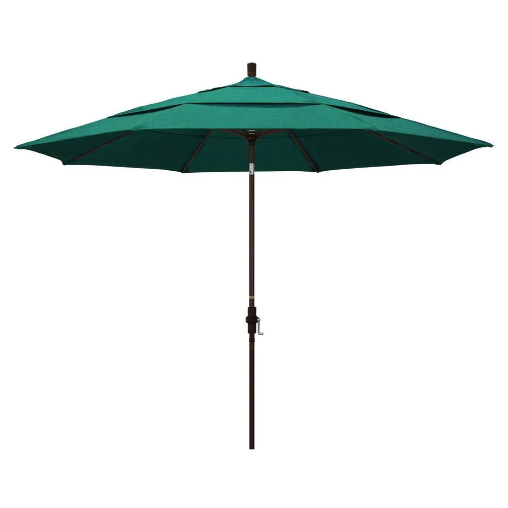 11 ft. Bronze Aluminum Patio Umbrella with Crank Lift T4460