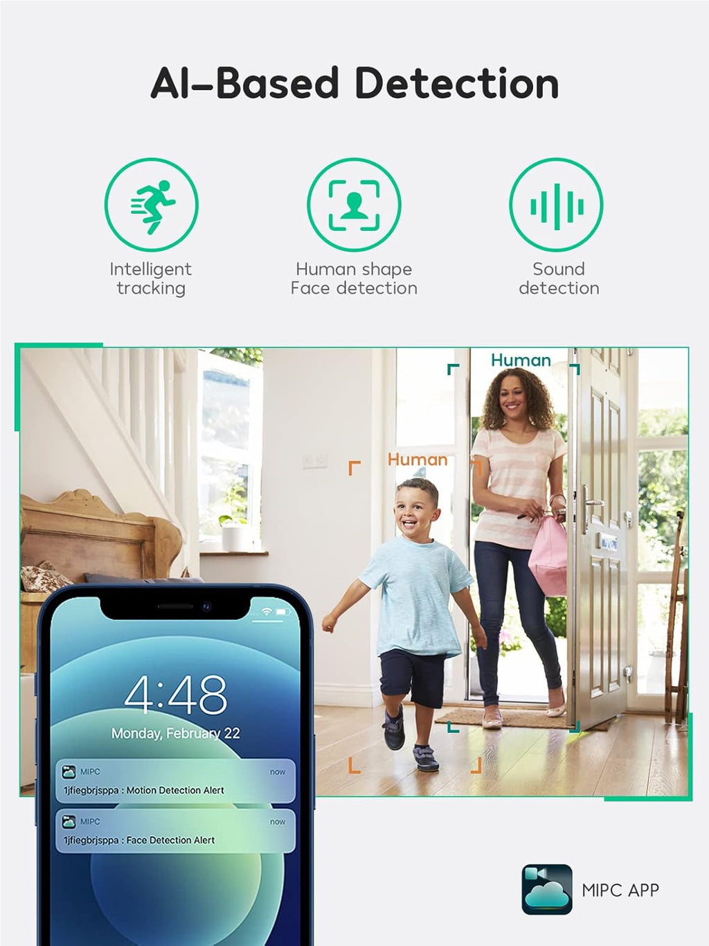 1080P Indoor WiFi Baby Monitor with Night Vision, 2 Way Audio, Pack of 2 V25795