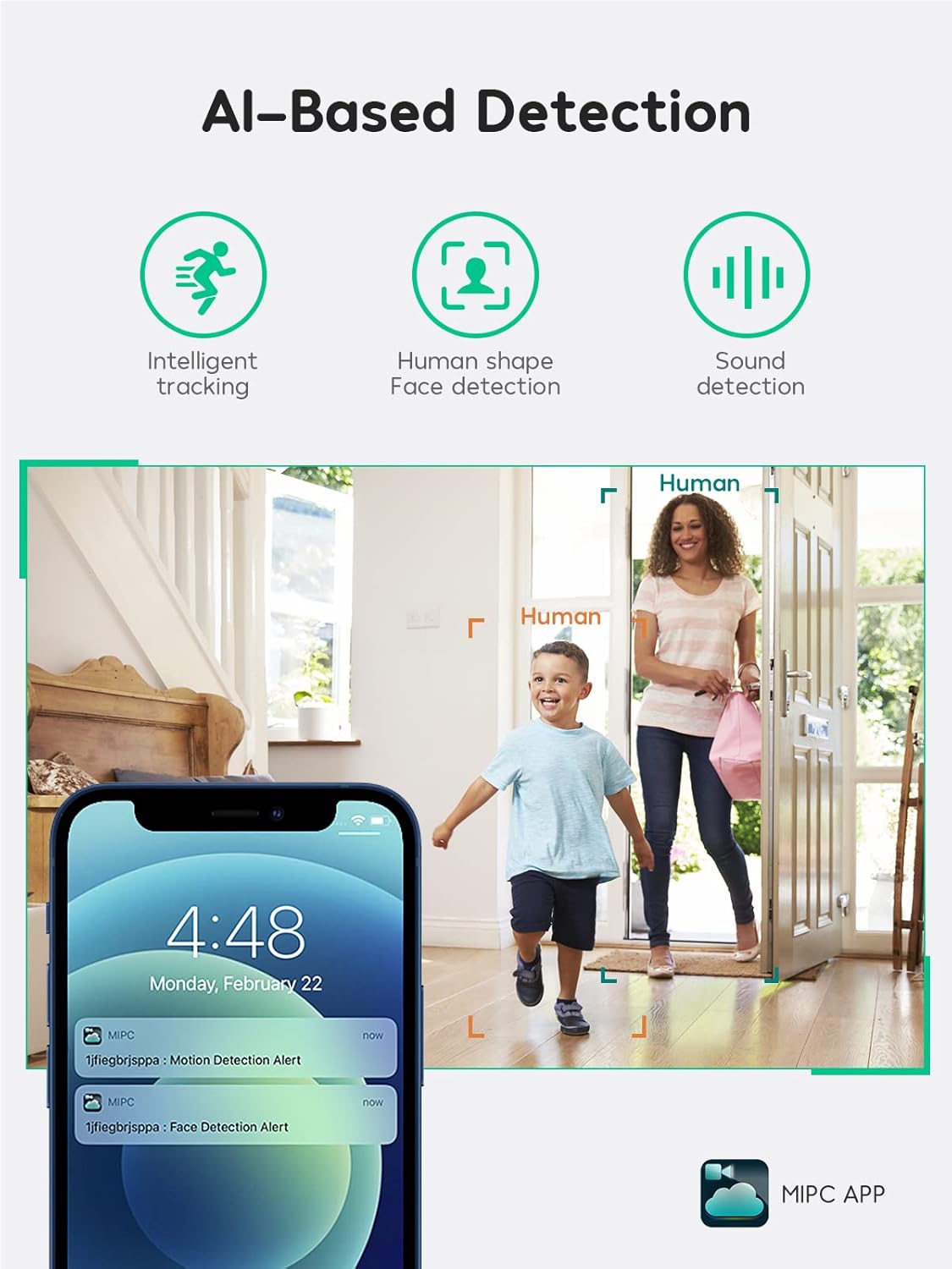 1080P Indoor WiFi Baby Monitor with Night Vision, 2 Way Audio, Pack of 2 V25795