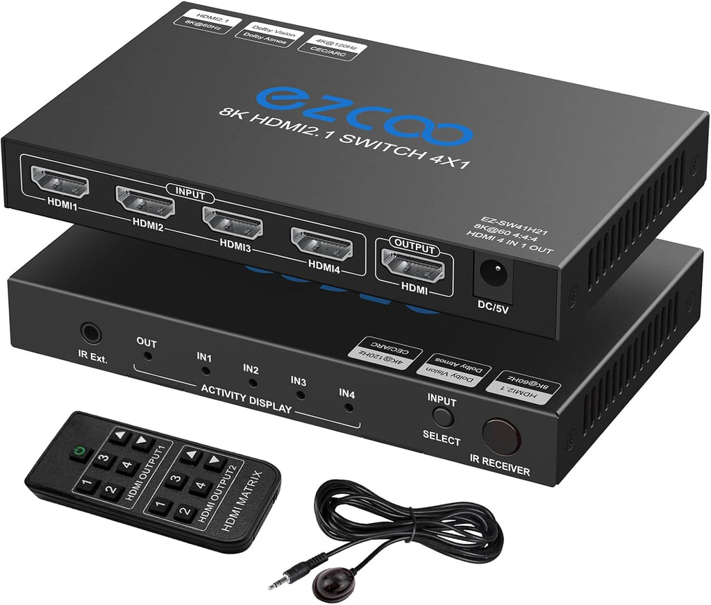 HDMI Matrix 4x2 4K 60Hz HDR 10 EDID Switch Pack of 2 D511