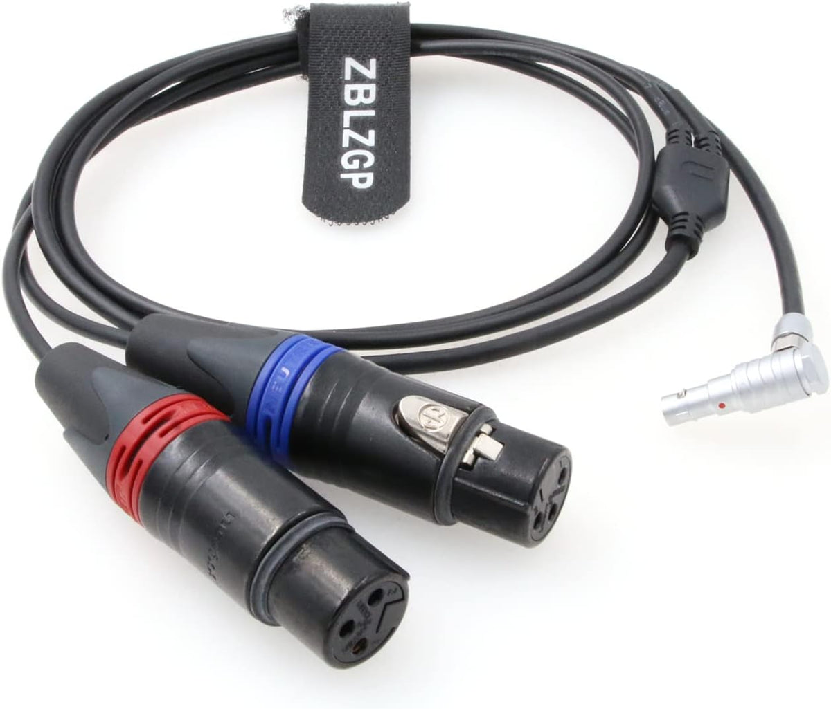 Dual 3-Pin XLR Female to 5 Pin Right Angle Audio Input Cable U619