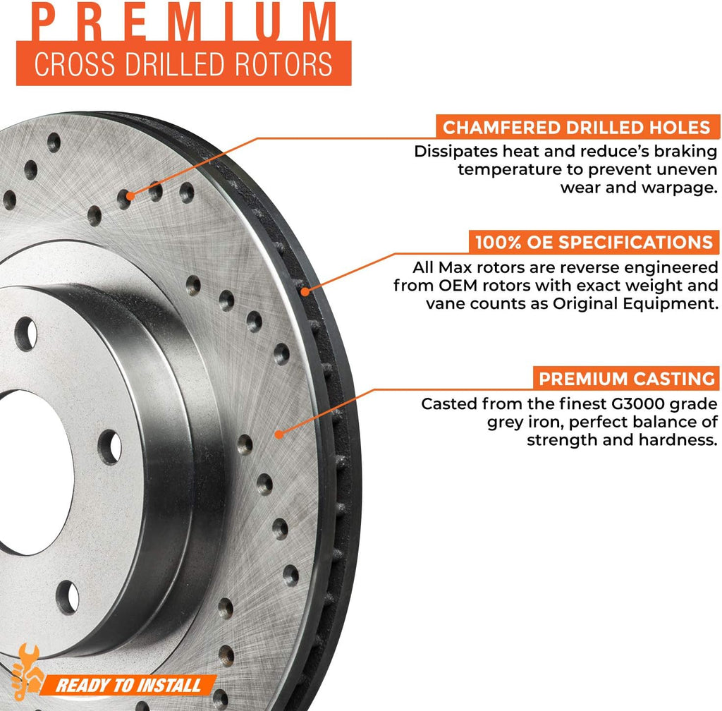 Max Brakes XD Rotors with Carbon Ceramic Pads K725586