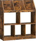 Rustic Brown Bookshelf with Cubbyholes H858