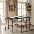 Beige 5pcs Metal Frame Dining Table Chairs Set J614789