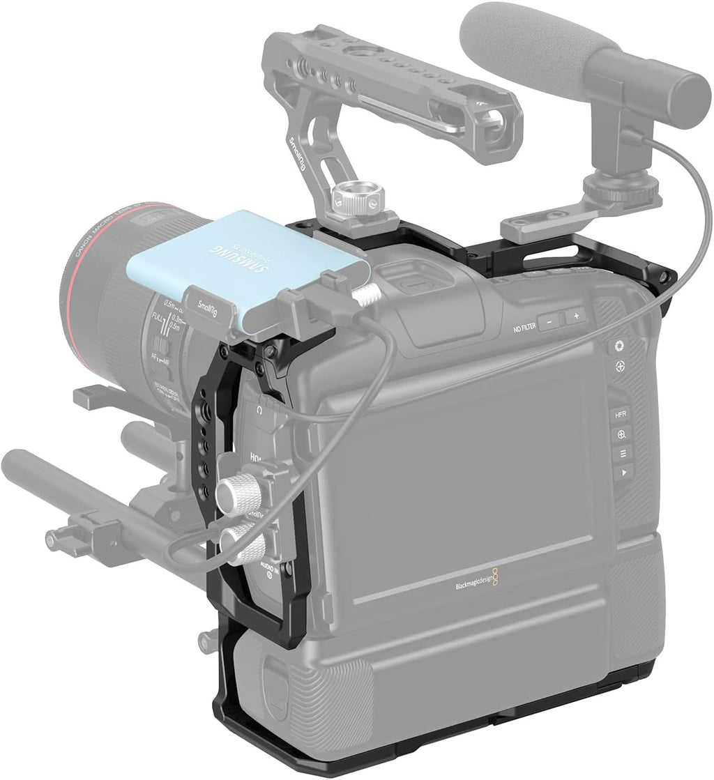 Battery Grip Cage Only for BMPCC 6K Pro with NATO Rail and Cold Shoe Mount X96157