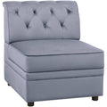 Gray Velvet Modular Armless Chair Z13731