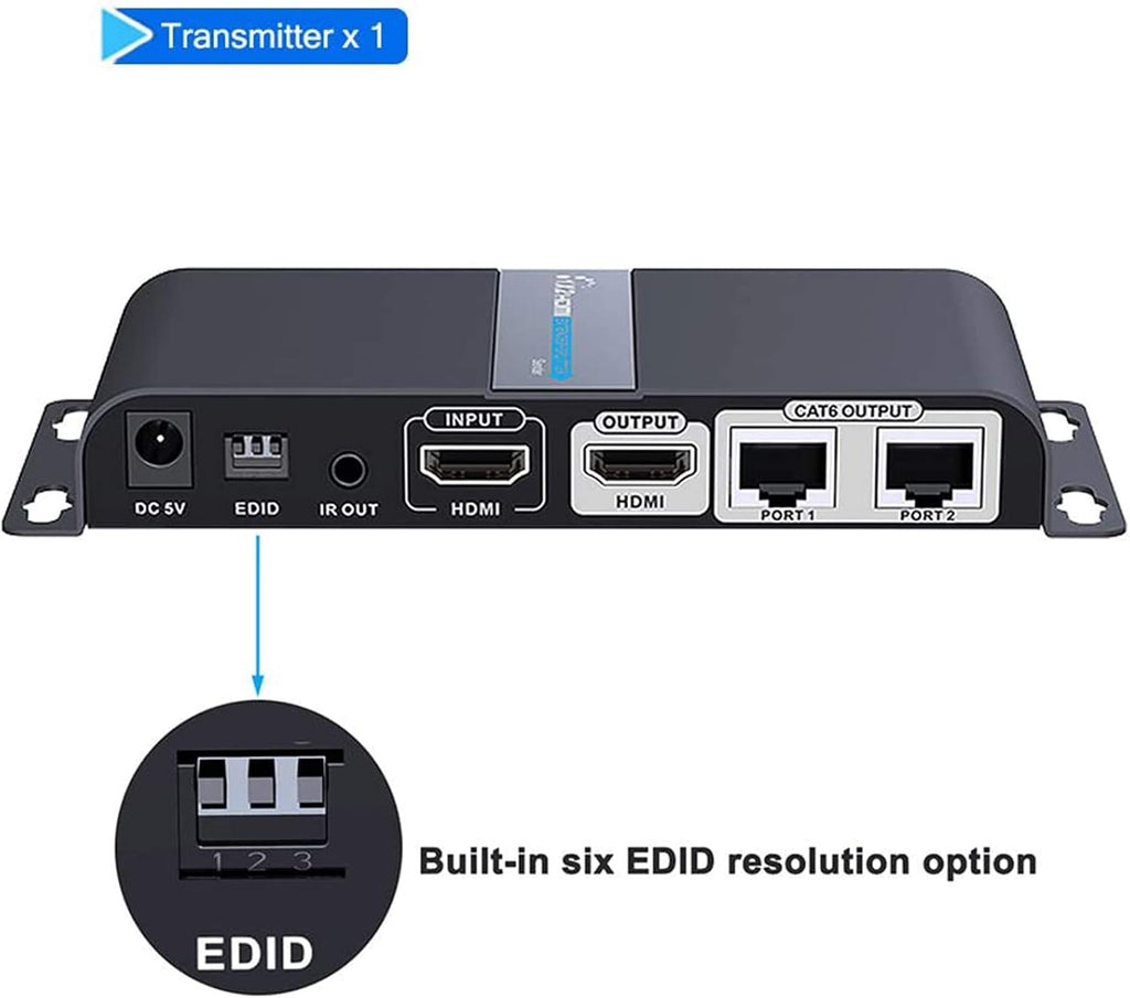 HDMI Extender 1x2 Splitter over CAT6 Cable with Loop-Out Q89207