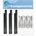 3-Pack BBQ Gas Grill Tube Burner & Heat Shield Plate Replacement Parts G440926