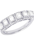 14K White Gold Diamond Emerald Solitaire Ring 1.25 Ct 5MM I8267