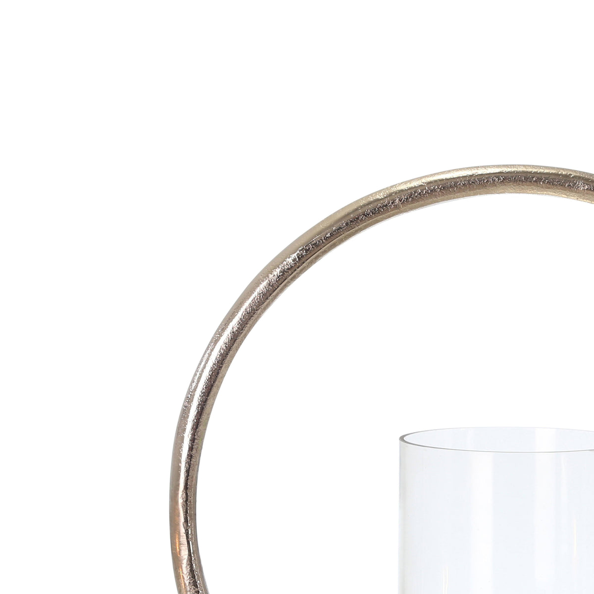 Small Clear and Silver Metal Candle Holder with Glass Hurricane X113