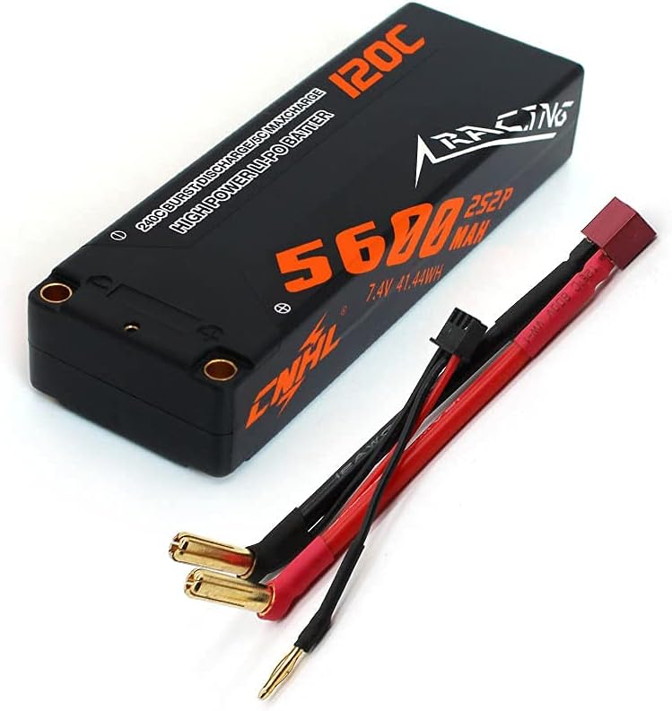 2S 5600MAH 120C 7.4V Lipo Battery with Deans Plug, Pack of 2 L58668
