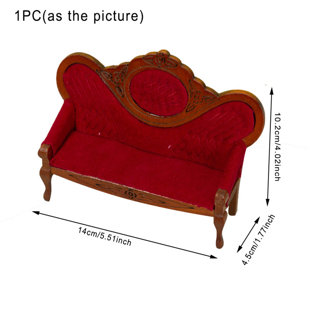 Walnut Color Dollhouse Miniature Sofa X121384