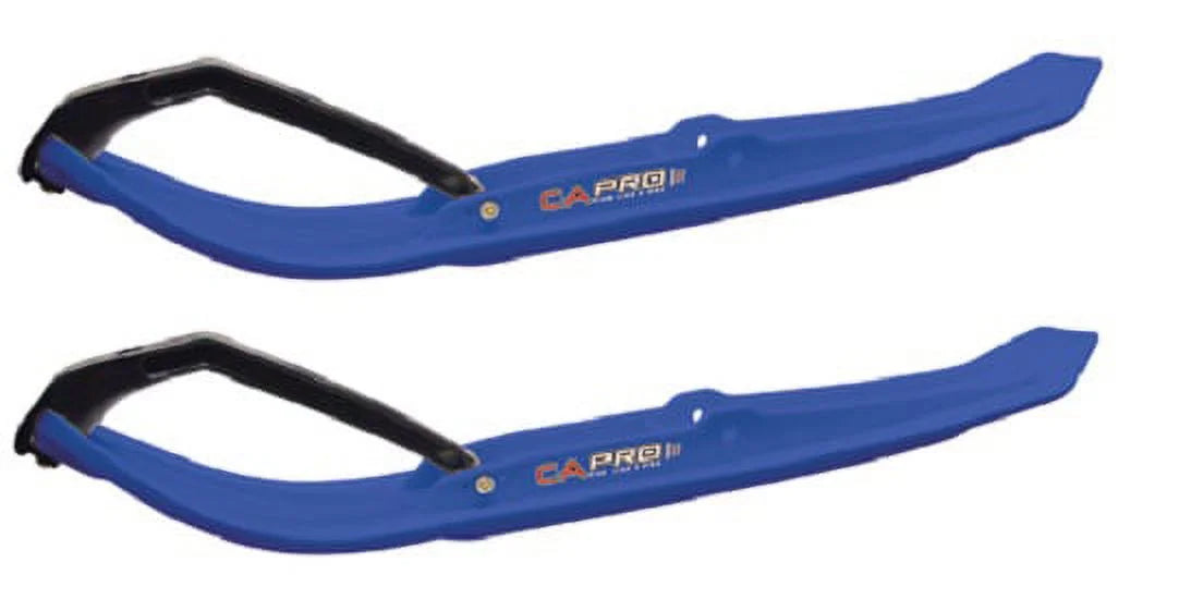 Blue MTX Snowmobile Skis with 10" Round Bars Complete Kit J7053