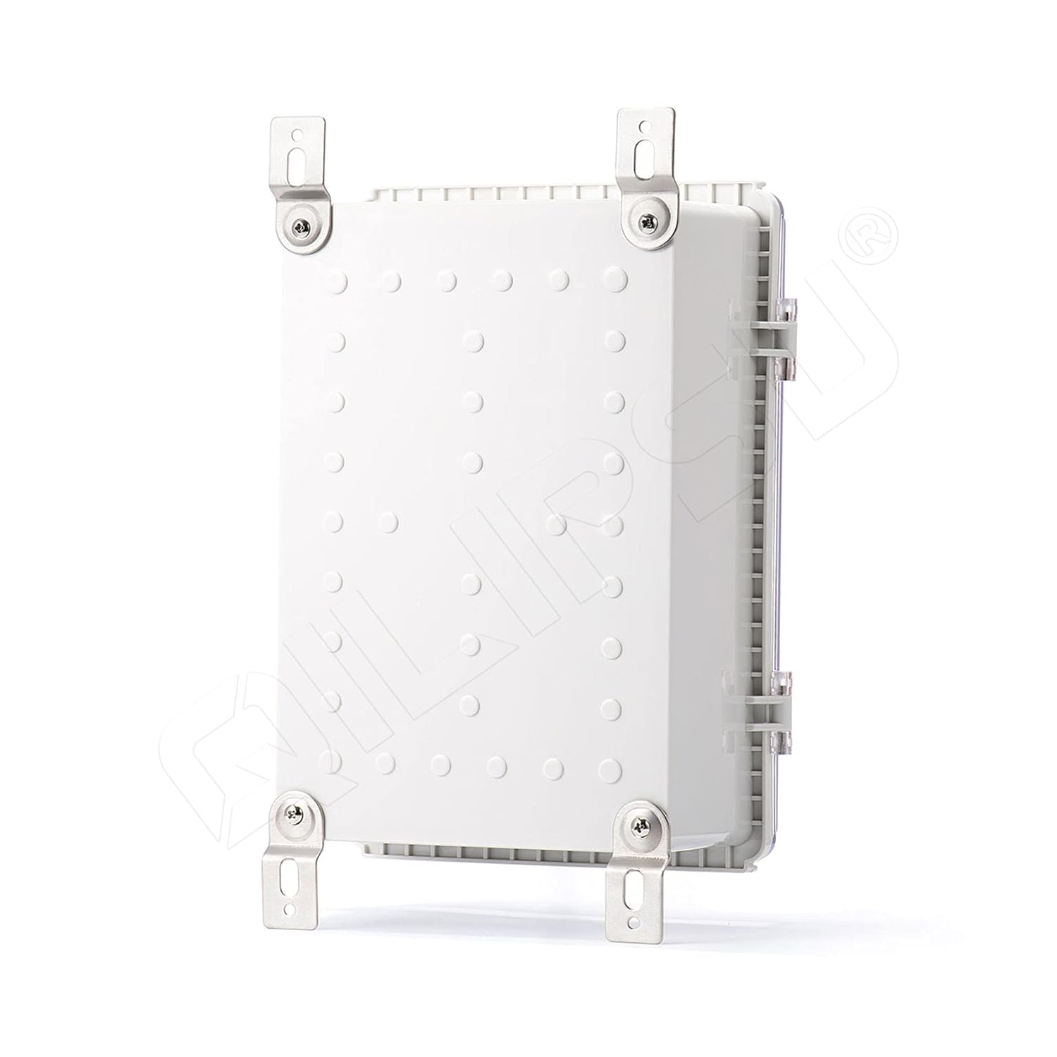 Clear Hinged Cover Junction Box with Mounting Plate, IP67 Waterproof ABS Plastic Grey, Pack of 2 F41277