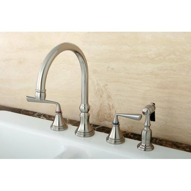 Polished Brass Widespread Kitchen Faucet with Sprayer M5603