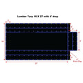 Black Flatbed Truck Tarp with 4' Drop G38949