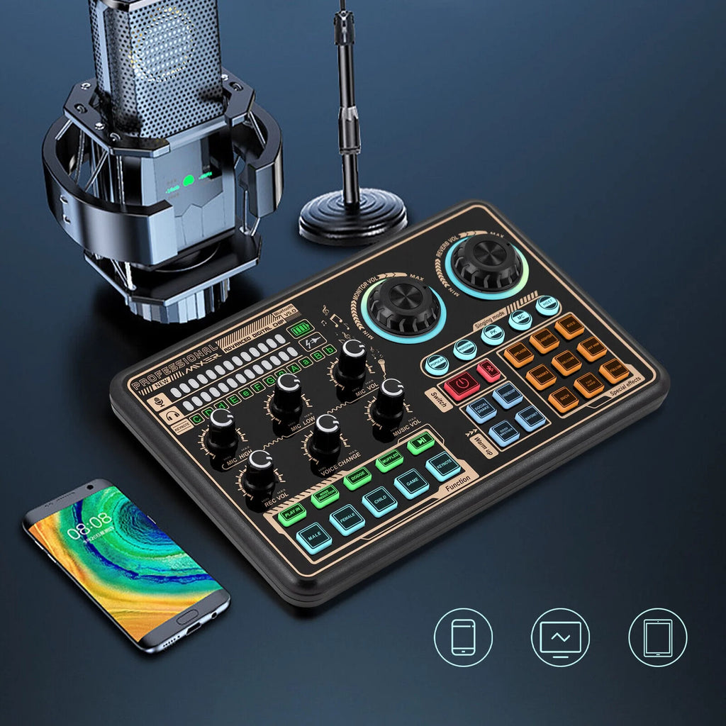Audio Mixer with Voice Changer and LED Lights O197619