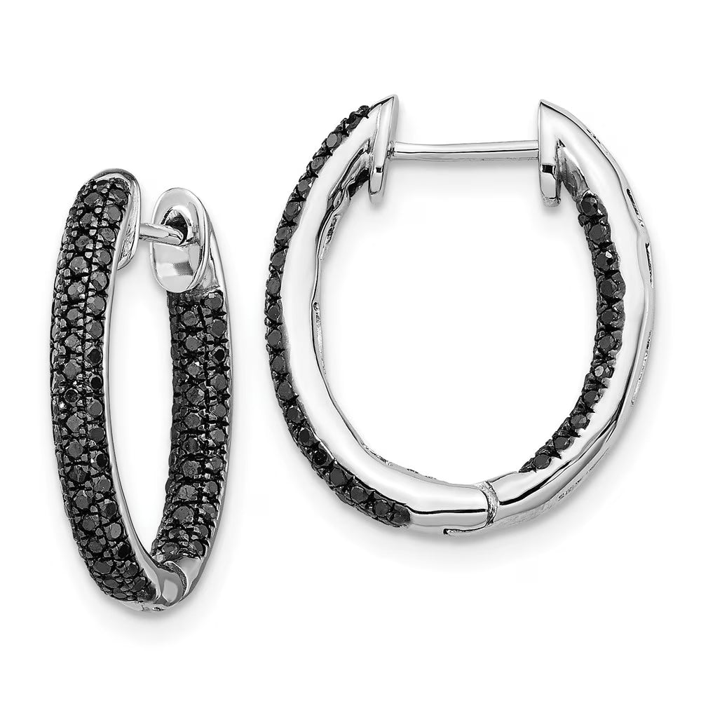 All Black Diamond Hoop Earrings Y7653