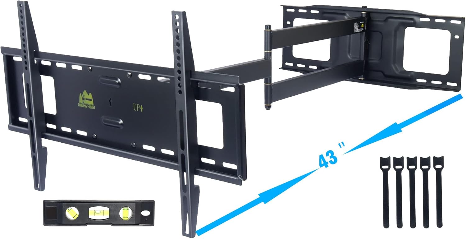 Full Motion TV Wall Mount Bracket, Fits 37-82" TVs, Holds 110lbs A571