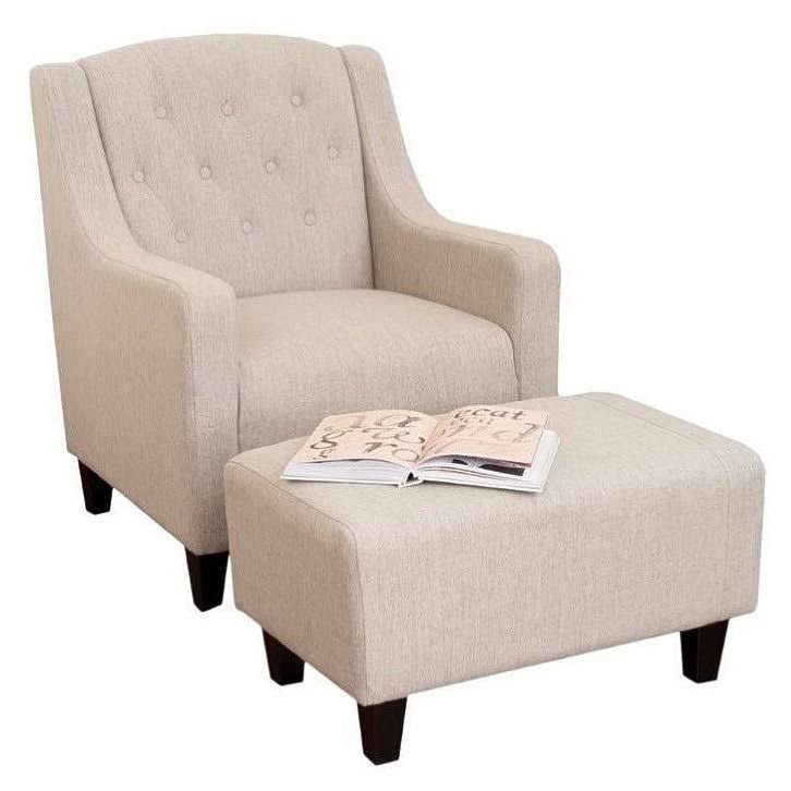 Beige Arm Chair and Ottoman S776