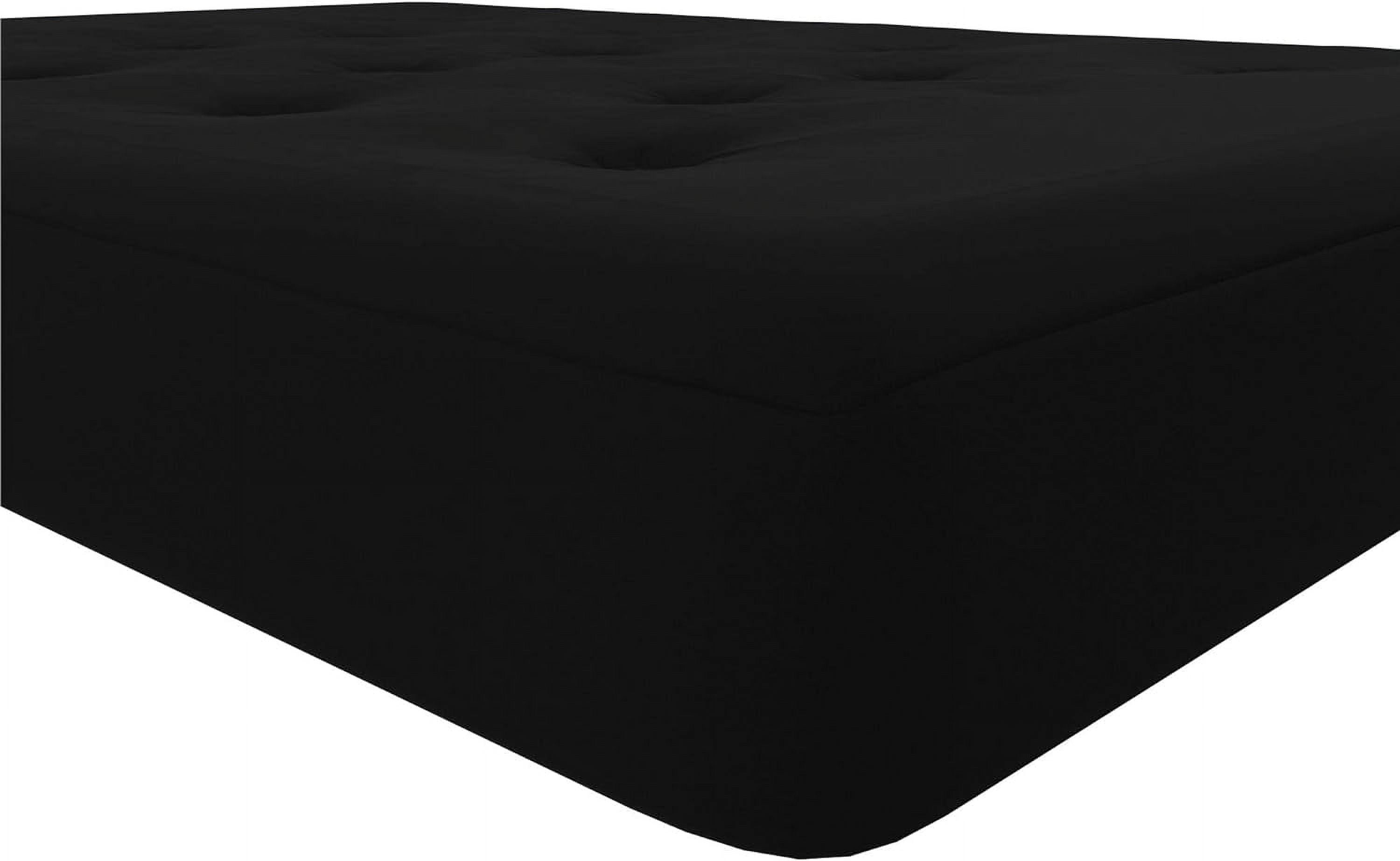8-Inch Pocket Spring Coil Futon Mattress, Polyester Linen, Full, Black J66317