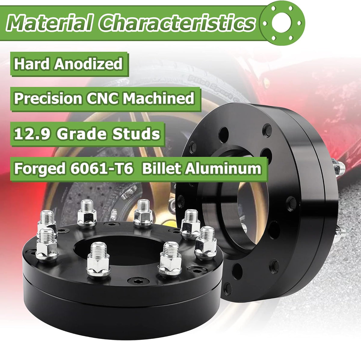 6x139.7mm to 8x165.1mm Wheel Adapters 2 inch 108mm Hub Bore 14x1.5 Thread Pitch J999
