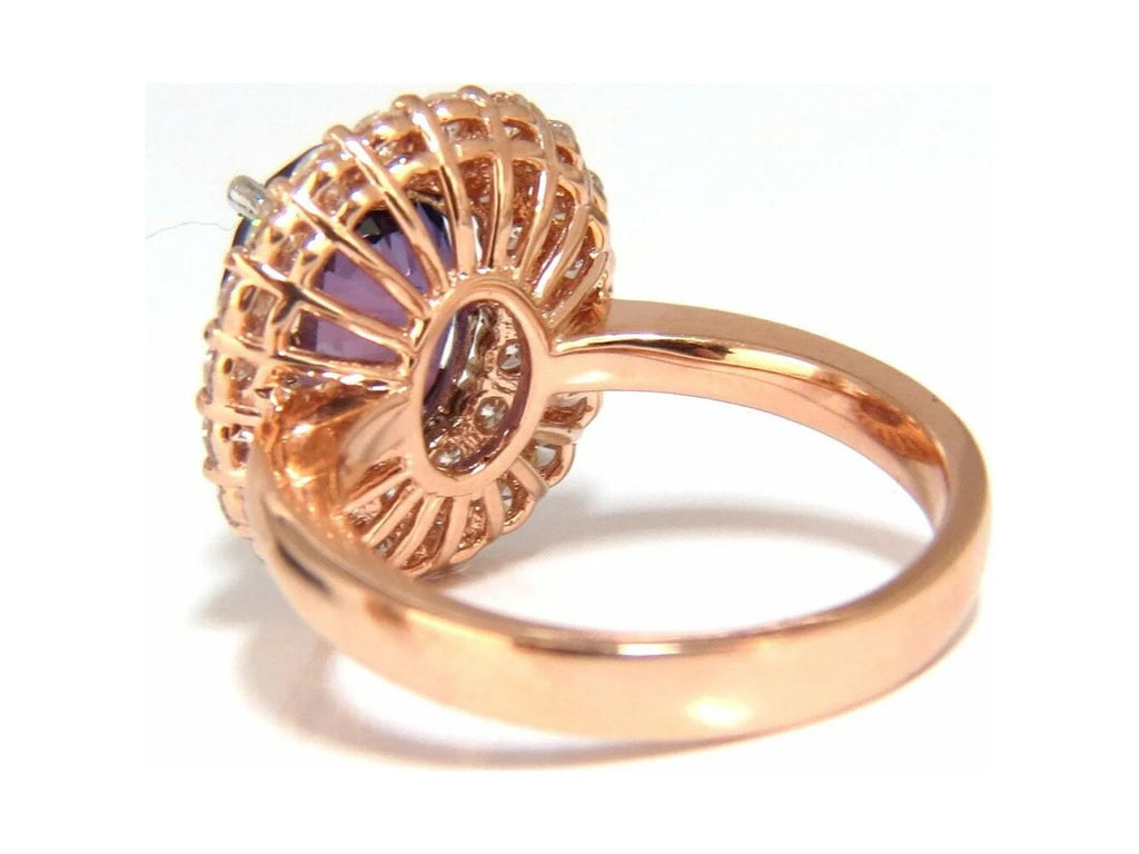 6.41ct Natural Vivid Purple Sapphire Diamond Ring R1624
