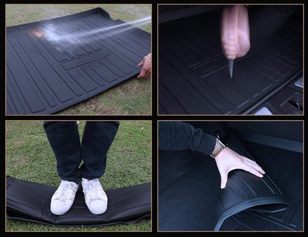 Black 3D Waterproof TPO Rear Cargo Liners Trunk Tray Mats Pack of 2 U978316