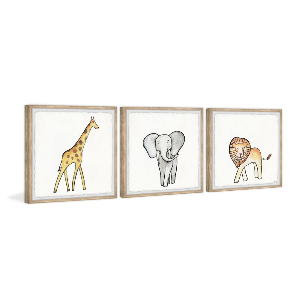 African Safari Animals Triptych, 32 inch x 96 inch N37171