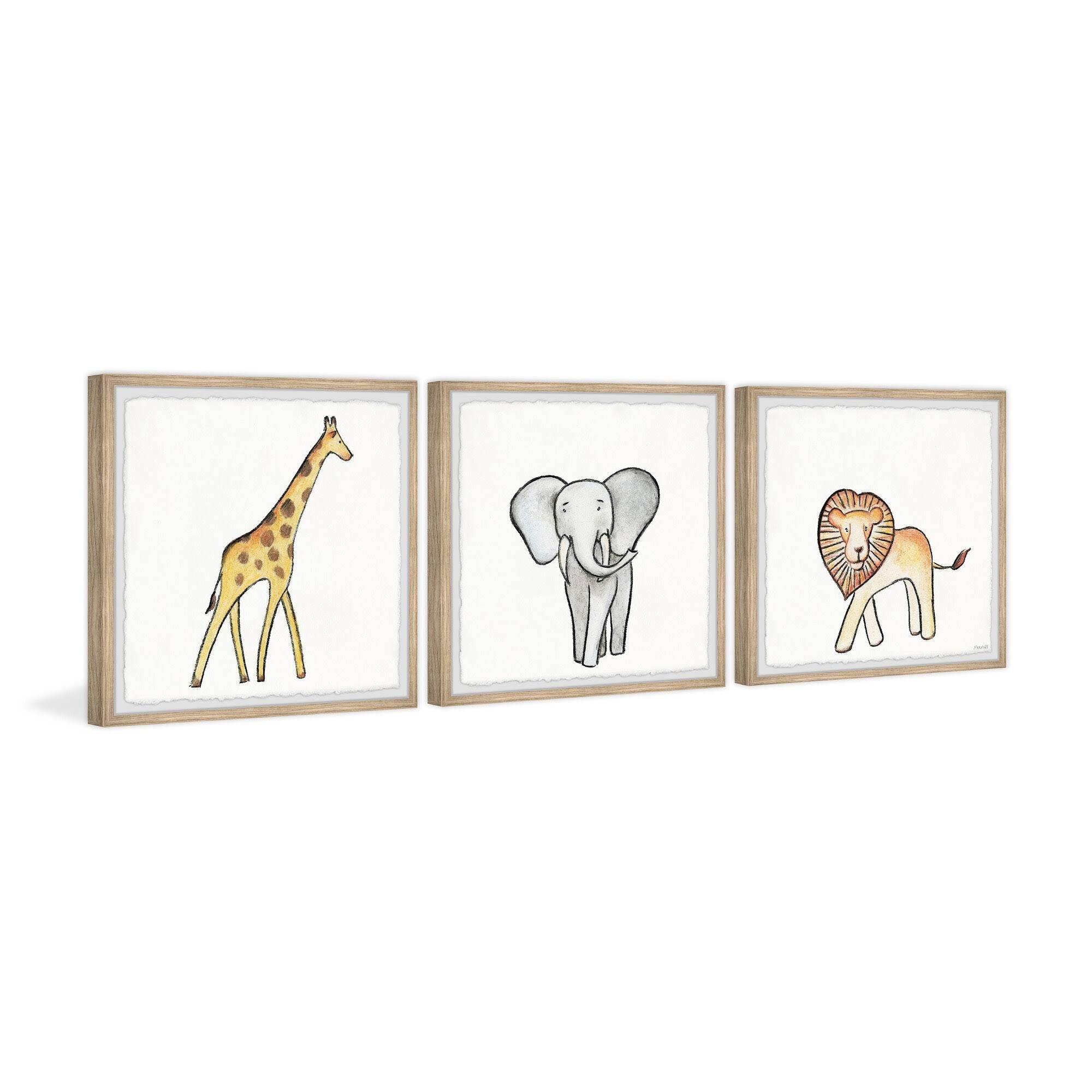 African Safari Animals Triptych, 32 inch x 96 inch N37171