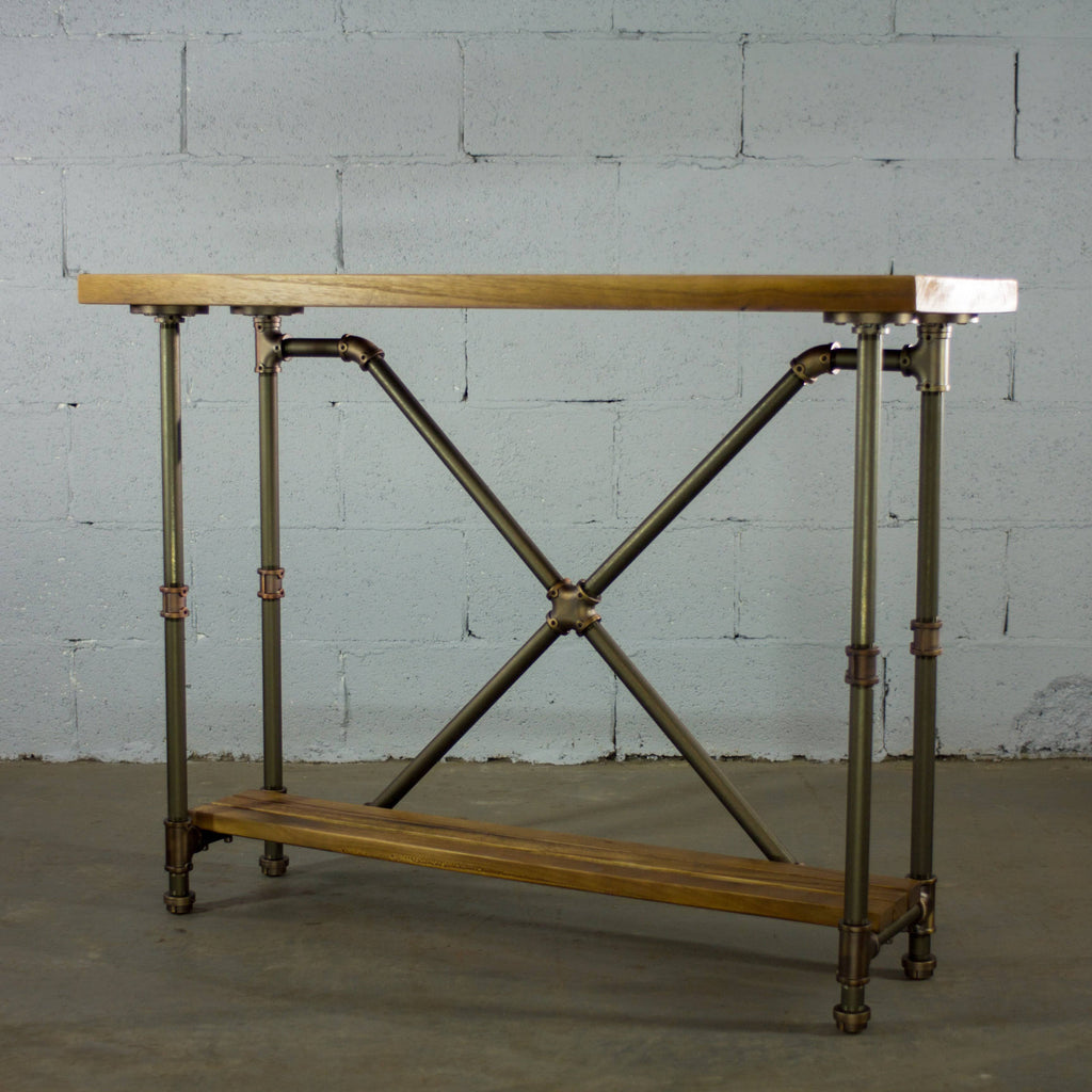 Bronze Industrial Console Table O4223