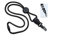 Black 1/4x22 (6 mm) Lanyard with Round Slider and Bulldog Clip F597
