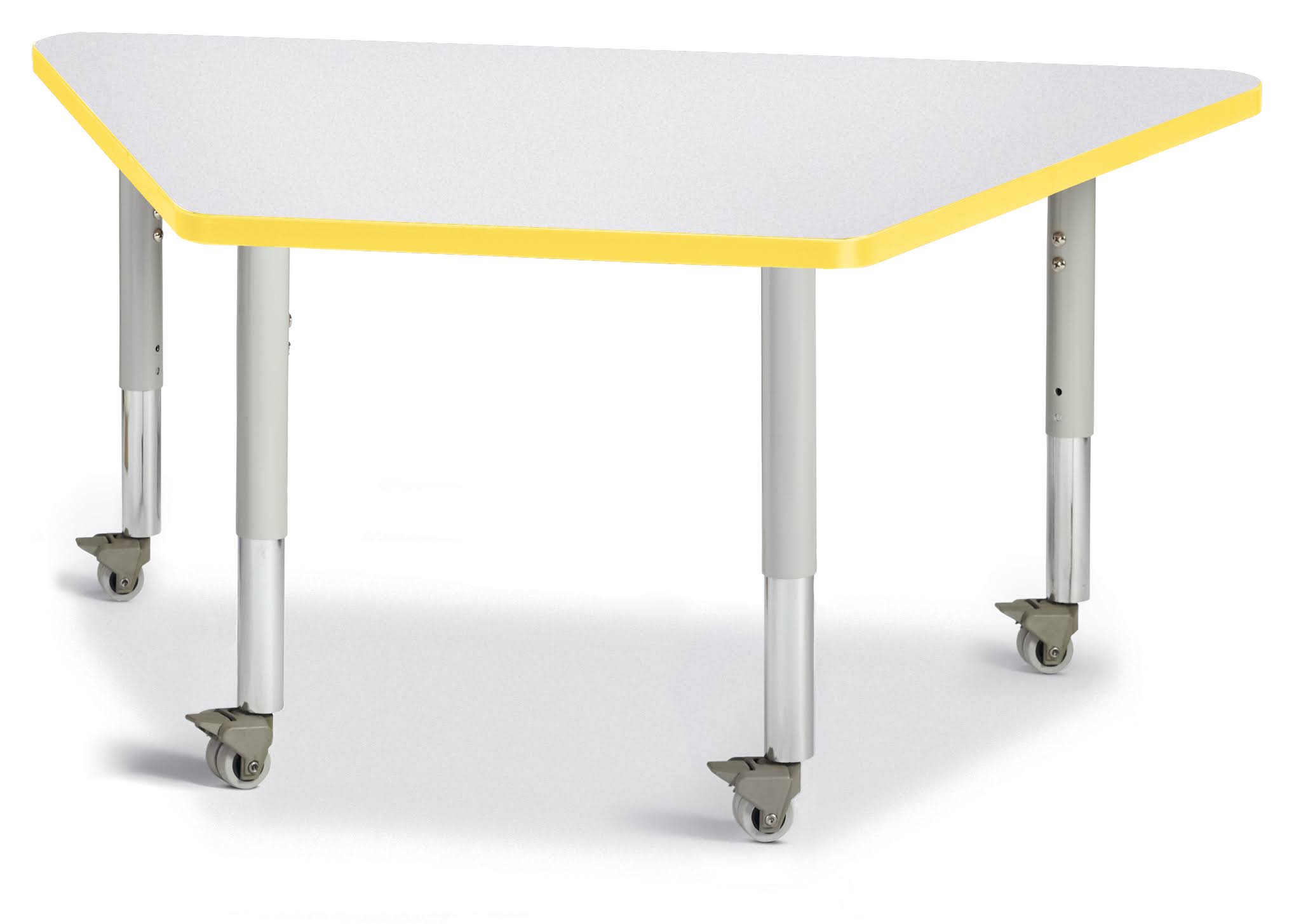 Trapezoid Activity Tables Gray and Yellow - 24 x 48 in. B9368
