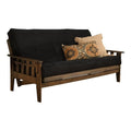 Queen Futon with Fabric Mattress in Black/Rustic Walnut K192