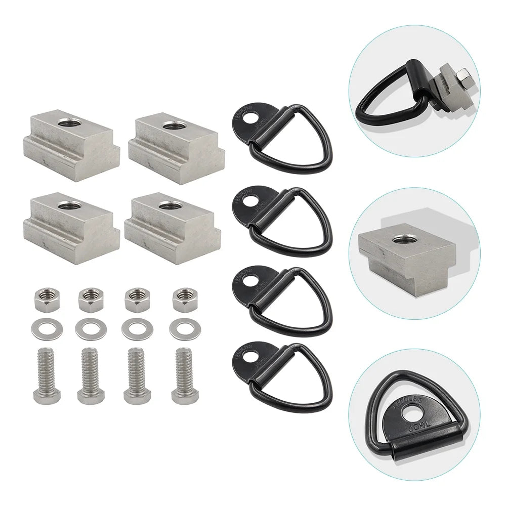 Tie Down Rings Trailer T Slot Ring Anchors Cargo Bed Bolt Truck Anchor Trailers Hook Nuts Cap Socket Deck G79204