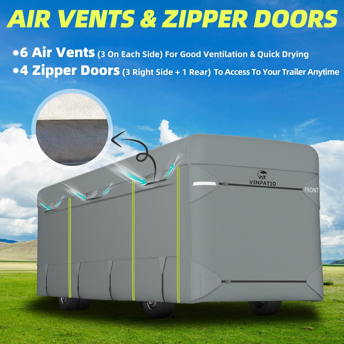 6 Layers Class A RV Cover with 2 Extra Long Straps R4880